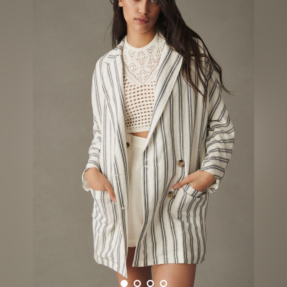 Anthropologie Pilcro Dolman-Sleeve Linen Blazer